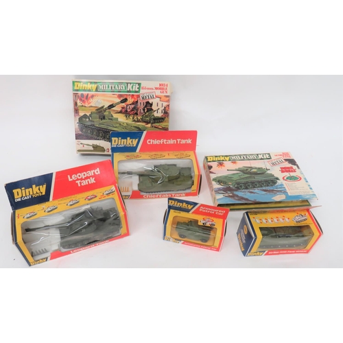 456 - Vintage Dinky Military Tanks With Boxes.
Comprising: Leopard Tank (692). … Chieftain Tank 683. … Arm... 