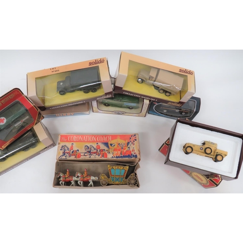 492 - Vintage Classic Military Cars Boxed & Coronation Coach.A selection of military vehicles includin... 