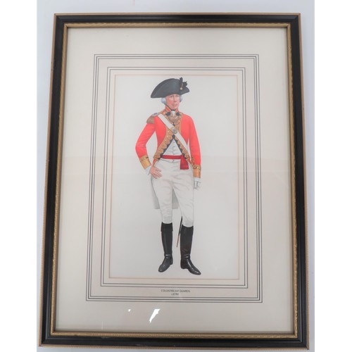 419 - Coldstream Guards Original Watercolour Circa 1790. A fine quality mid 20th watercolour depicting ful... 