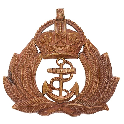 112 - Royal Naval Division Officer RND OSD cap badge circa 1915-18.   Good scarce die-cast bronze crown ov... 