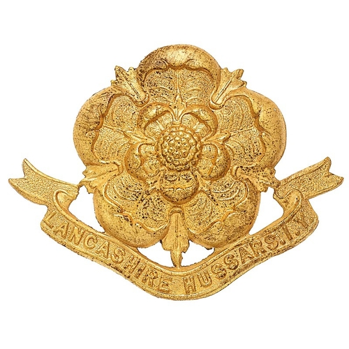 192 - Lancashire Hussars Imperial Yeomanry Edwardian cap badge circa 1901-08.  Good scarce die-stamped bra... 