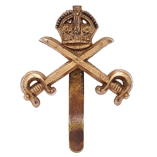 224 - Army Physical Training Corps WW2 plastic economy cap badge.  Good scarce crowned crossed swords.   .... 