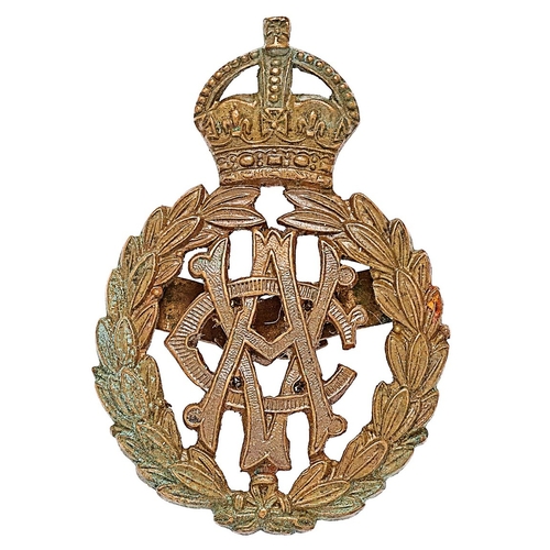 233 - Army Veterinary Corps OSD cap badge circa 1906-18.  Good scarce die cast bronze crowned laurel spray... 