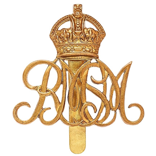 238 - Royal Military School of Music cap badge circa 1907-52.  Good die-cast brass crowned RMSM cypher.Lam... 