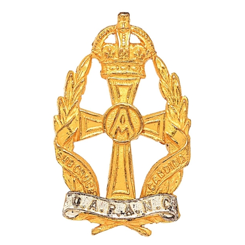 246 - Queen Alexandra's Royal Army Nursing Corps Officer cap badge circa 1949-52. Fine die-cast gilt crown... 