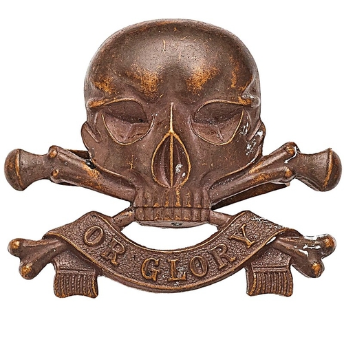 283 - 17th Lancers WW1 OSD cap badge.  Good scarce die-stamped skull on crossed bones.   . Blades . VGC  C... 