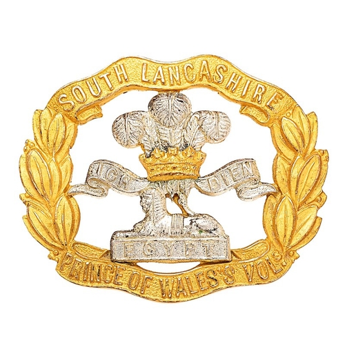 314 - Prince of Wales Volunteers, South Lancashire Regiment Officer cap badge.  Fine die-cast gilt title s... 