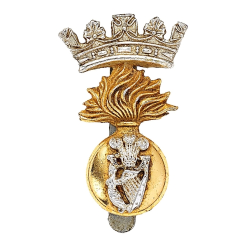 404 - Royal Irish Fusiliers anodised cap badge circa 1953-68.  Good scarce gold flaming grenade surmounted... 