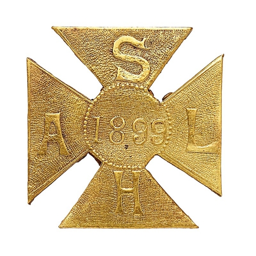 409 - South African Light Horse Boer War sheet brass slouch hat badge circa 1899-1902.  Good Maltese cross... 