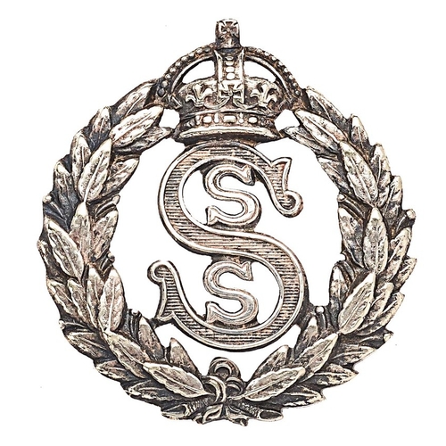 498 - Special Service Section, Territorial Force post 1908 sleeve badge.  Good scarce die-cast silvered cr... 