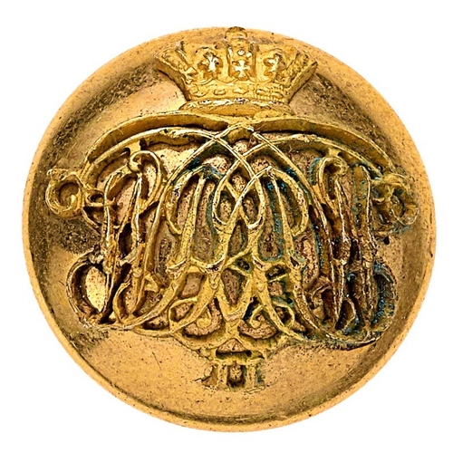 540 - 2nd West Indies Regiment Victorian Officer gilt closed-back mufti button.  Mounted with crowned cyph... 