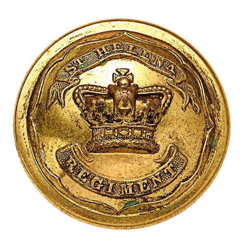 543 - St. Helena Regiment Victorian Officer closed-back gilt coatee button.  ST. HELENA scroll  over centr... 