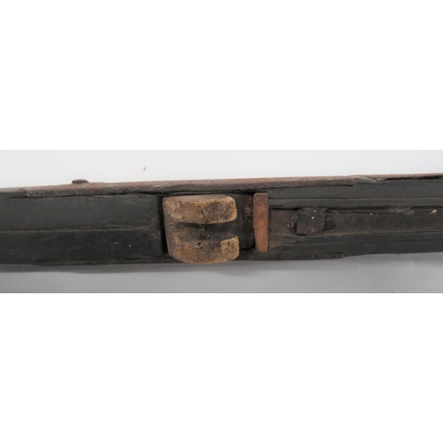 133 - 18th/19th Century Stone Prod Crossbow
square form, wooden shaft with central bone locking wheel. &nb... 