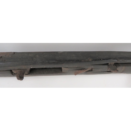 133 - 18th/19th Century Stone Prod Crossbow
square form, wooden shaft with central bone locking wheel. &nb... 