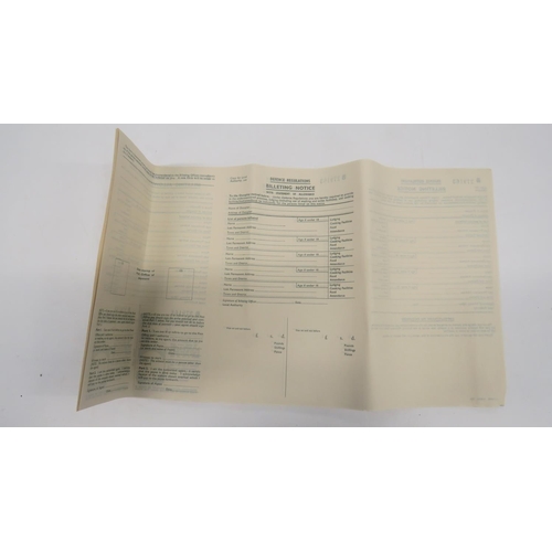 183 - Ten Unused Billeting Allowance Forms
WW2 Defence Regulations Billeting Notice forms.  All conse... 