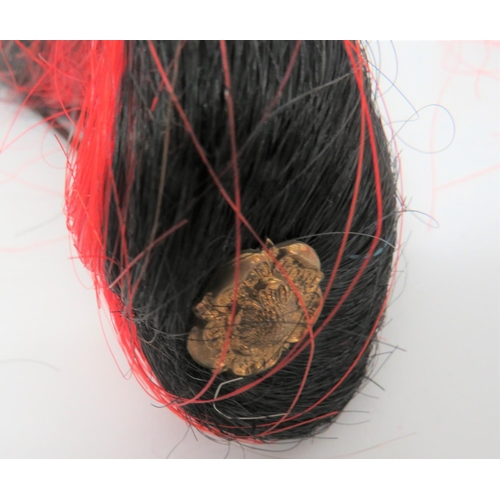 210 - Two Cavalry Helmet Plumes
consisting 1 x black and red horsehair plume with top gilt rose head mount... 