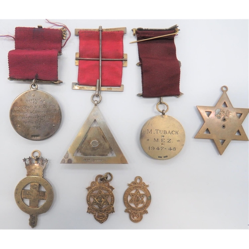 80 - Seven Various Jewish Masonic Medals
consisting silver and enamel 