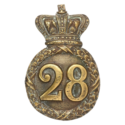 42 - 28th Foot (North Gloucester) Crimean War Victorian Albert Shako plate and back badge circa 1838-55. ... 
