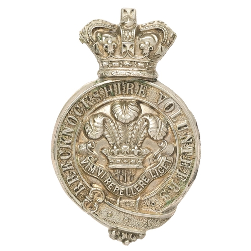 85 - Welsh. Brecknockshire Volunteers Victorian glengarry badge circa 1880-85. Good scarce die-stamped wh... 