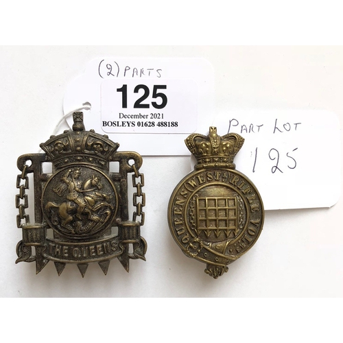 125 - 13th (Queens Westminster) Middlesex RV Victorian Pouch Belt & Pouch Badges.  A good silvered example... 