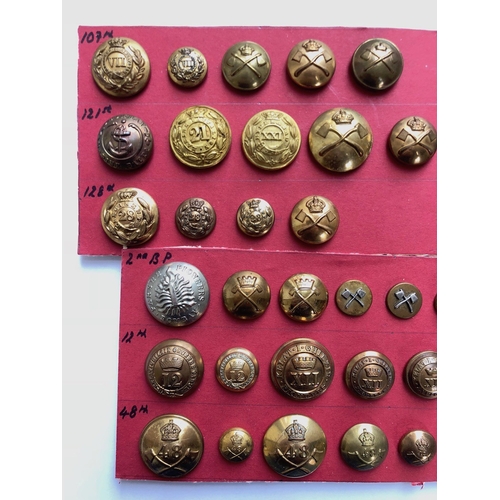 129 - 34 Indian Army Bombay Pioneer associated buttons.  Includes assortment of 2nd, 12th, 48th, 107th, 12... 