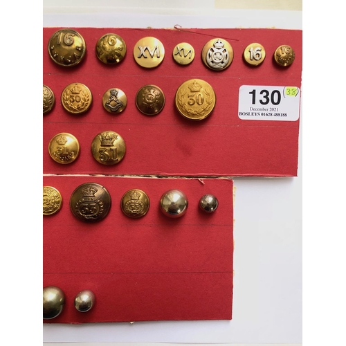 130 - 38 Indian Army 16th Punjab Regiment associated buttons.  Includes assortment of 16th, 30th, 31st, 33... 