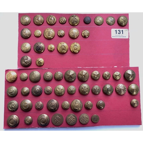 131 - 60 Indian Army Bombay, Bengal, Madras and later Engineers associated buttons.  Includes several coat... 