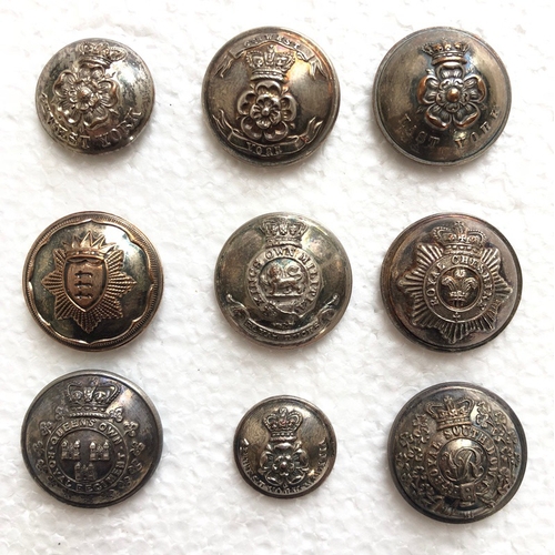 138 - 9 Militia Victorian Officers Tunic buttons.  4th West York by Firmin ... 6th West York by Firmin ...... 