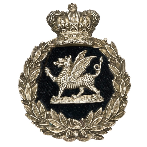 86 - Welsh. South Wales Borderers Victorian VB Officer forage cap badge circa 1881-1901. Fine scarce die-... 