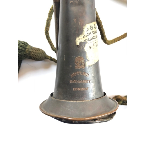 192 - Edwardian British Army Cavalry Pattern Bugle.   A good example by Potters of Aldershot, these detail... 