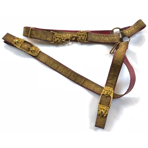 198 - 8th (Kings Royal Irish) Hussars Victorian Officers Sword Belt A good circa mid 19th Century Officers... 