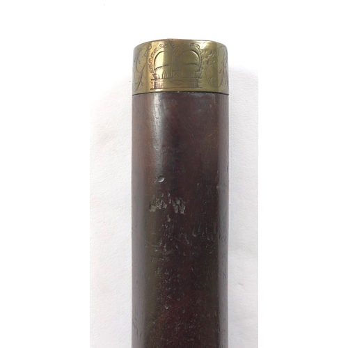 205 - Georgian Tip Staff Truncheon Spotland, Rochdale.  A good quality turned example of polished mahogany... 