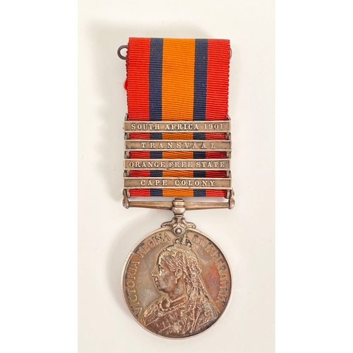 220 - Boer War Imperial Yeomanry 77th (Manchester)Company Queens South Africa Medal. Unusual Rank.  Awarde... 