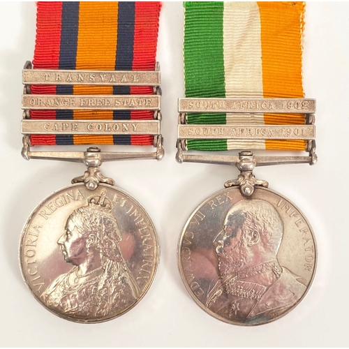 221 - Boer War Argyll & Sutherland Highlanders Queens South Africa Pair of Medals.  Awarded to 6858 PTE H ... 