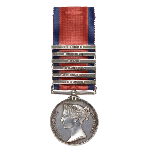 236 - 94th Foot (Connaught Rangers) six clasp Military General Service Medal. Awarded to JOHN BRODIE 94TH ... 