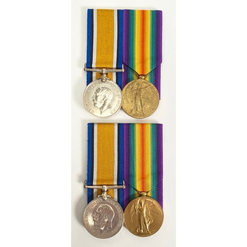 277 - WW1 British War Medal and Victory Medal Pairs.  First Pair awarded to 32952 PTE M.J. STENNING THE QU... 