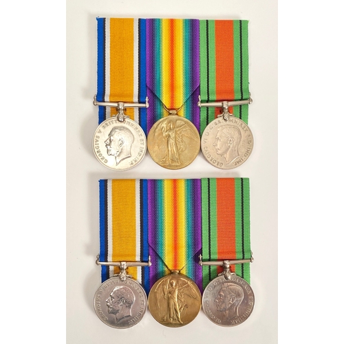 278 - WW1 British War Medal, Victory Medal, Defence Medal Groups. First trio awarded to 6305 PTE F SOLE MI... 