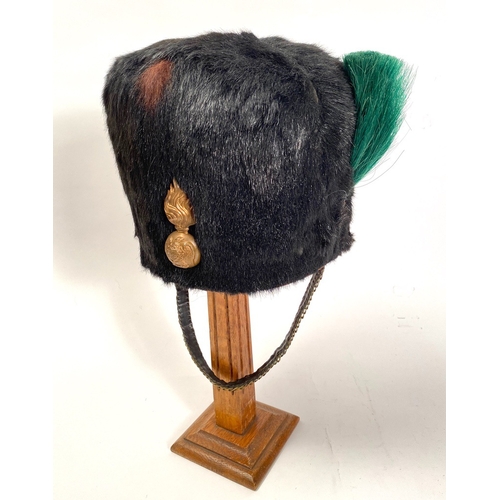 329 - Royal Irish Fusiliers Other Ranks Fur cap.  A good example of short black fur with regimental patter... 