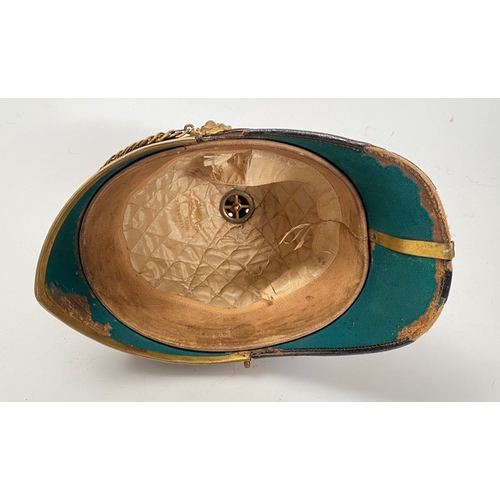 360 - 1878 Blue Cloth Home Service Pattern Helmet  A good example of Officers helmet, gilt crosspiece, spi... 