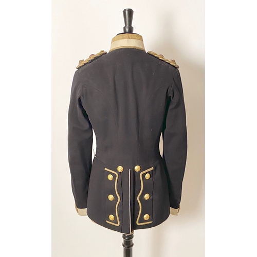 366 - Army Service Corps Officers Pre WW1 Full Dress Tunic.  A good example, blue uniform with white facin... 