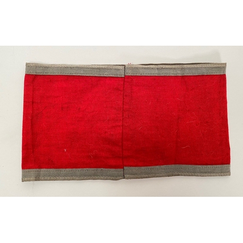 381 - German Third Reich SA Reserve armband.  Good scarce red cotton band with applied grey band top and b... 