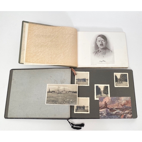 397 - German Third Reich WW2 Kriegsmarine & Army Photograph Albums.  Comprising: a photograph album, the f... 