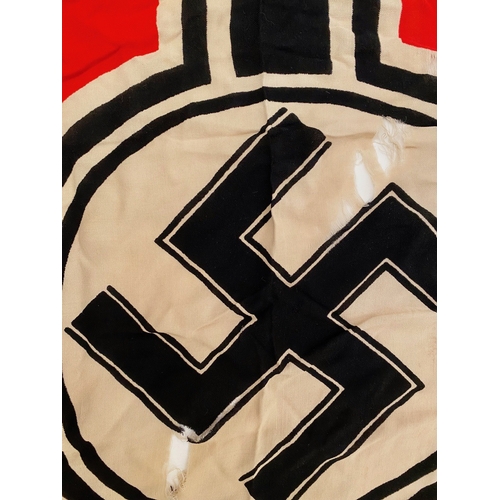 437 - German Third Reich WW2 Naval War flag.  Good red cotton example, said to be from an E-Boat, printed ... 