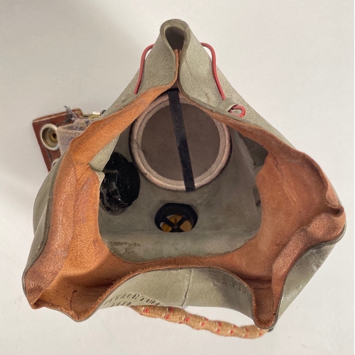 442 - WW2 RAF Flying Helmet and Oxygen Mask.  A very good example of a late C Type leather flying helmet c... 