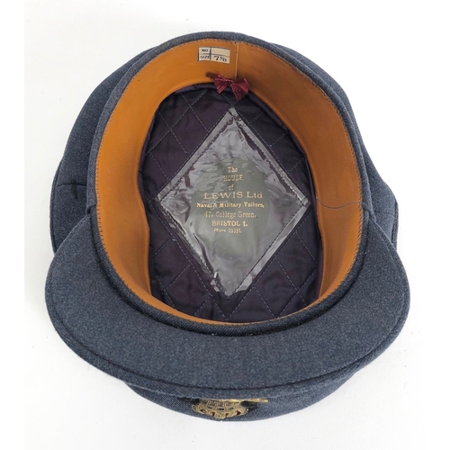 443 - WW2 RAF Officers Cap and Field Service Cap.  A good example of the peaked cap tailored by Lewis Ltd ... 