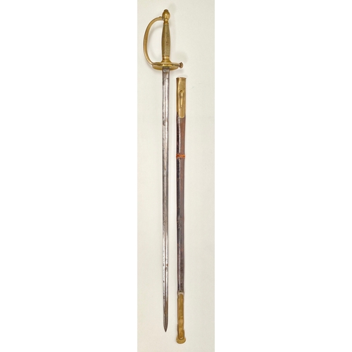 470 - American Civil War Period Army NCO Sword.  An example of the 1840 pattern with single edge 32 inch f... 