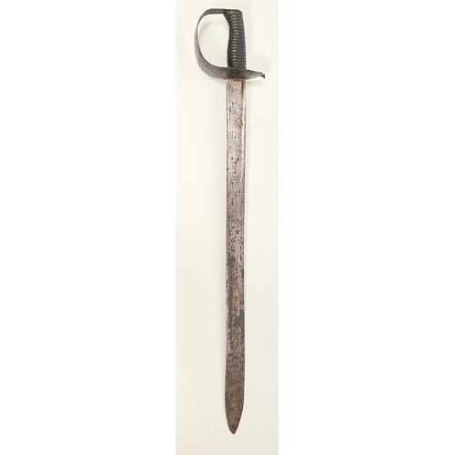 481 - 19th Century Naval Boarding Cutlass.  This example with a straight 26 inch fullered blade. The hilt ... 