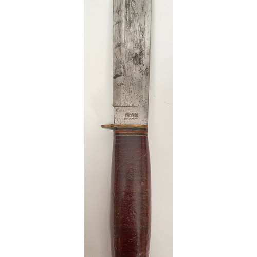 499 - Royal Marines Attributed William Rodgers Fighting Knife and Ephemera.  Attributed to Marine Arthur J... 