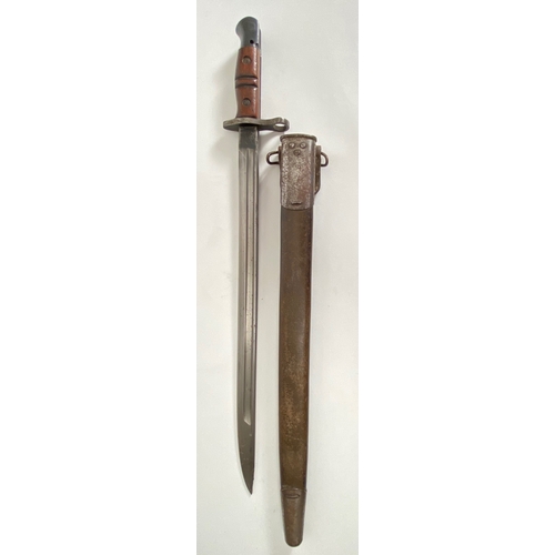 505 - WW1 1913 Pattern US Remington Bayonet.  A good clean example. Both blade and leather tag to the scab... 