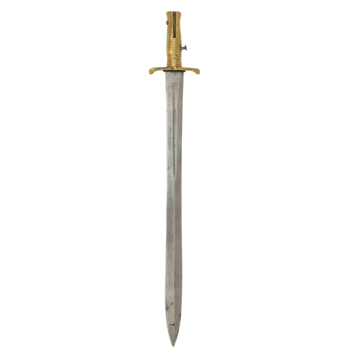 509 - Victorian British 1837 Pattern Brunswick Sword Bayonet  A good example with a 21 3/4 inch double edg... 